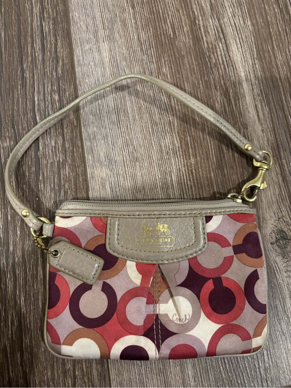 Vintage Coach Madison Signature Op Art wristlet
